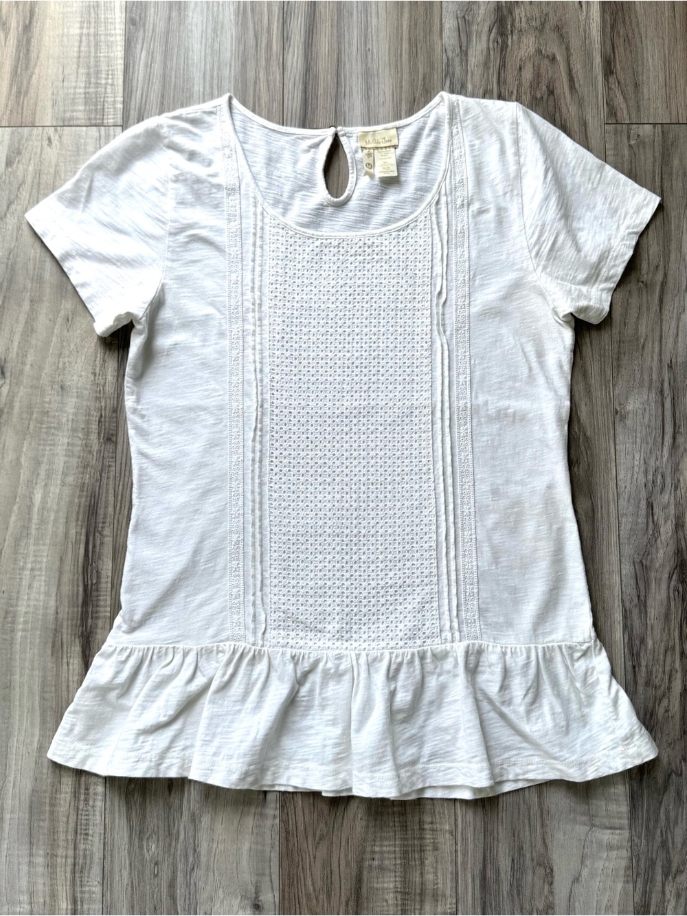 Matilda Jane White Eyelet Panel Tee